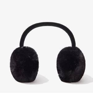 Black Faux Fur Earmuffs Cozy Warm Ear Muffs Aerosoles